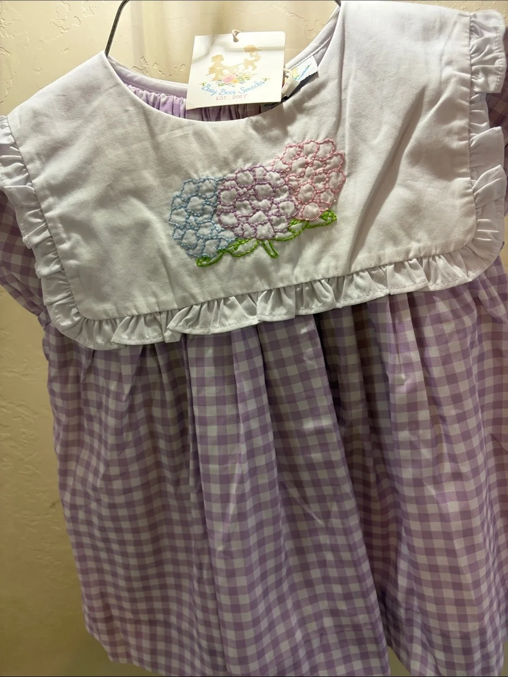 Lavender Gingham Girls Matching Set